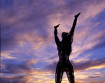 The Burning Man's Lady with Purple Clouds