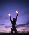 The Burning Man's Lady with Flaming Hands