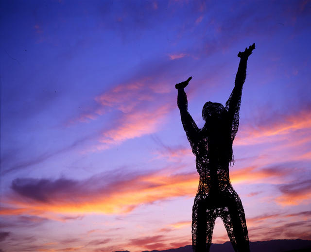 Center Camp Sculpture at Sunset