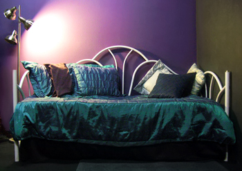 Daybed Boudoir Set on Purple Wall Background
